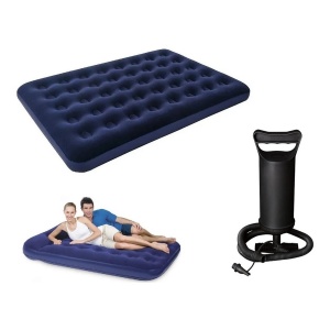 Colchón Inflable - 2 Plazas Para Camping + Inflador De Mano