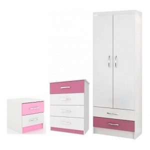 Juego De Dormitorio Infantil - Ropero - Comoda - Mesa De Luz