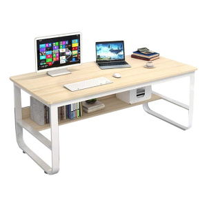 Escritorio De Pc Con Estante Bajo Madera Mdf Marco De Acero