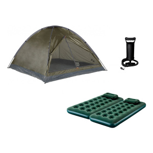 Carpa Para 4 Personas + 2 Colchónes Inflables 1 Plaza Oferta