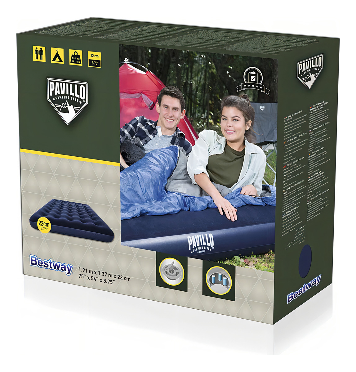 Colchon Inflable 2 Plaza Bestway 67002 Ideal Camping Calidad Hts - Imagen 9