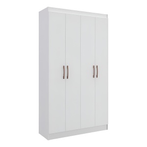 Ropero Multiuso Dormitorio Cocina Biblioteca Estanteria 4 Puertas Batientes Color Blanco